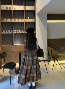 【2点セット】ホットティーが飲みたい日のチェックフレアセットワンピース_N1806