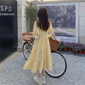 ひまわり畑で君が撮ったフィルムの中の私と花柄ロングワンピ_K0114