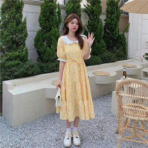 ひまわり畑で君が撮ったフィルムの中の私と花柄ロングワンピ_K0114