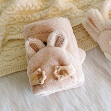 画像をギャラリービューアに読み込む, 【２点セット】手を繋ぐたびきゅんとする、ふわもこウサギのイヤーマフ＆手袋セット _K0248