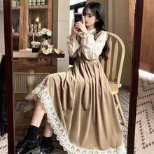 画像をギャラリービューアに読み込む, アンティークレースが揺れるクラシックワンピース_K0260