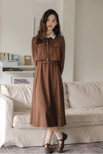 画像をギャラリービューアに読み込む, 【数量限定復刻】レトロな街に行くバイカラーＡラインワンピース_K0242