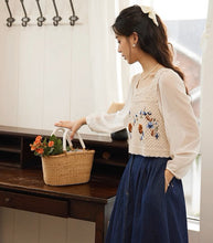 画像をギャラリービューアに読み込む, お花屋さんに立ち寄った日のシフォン切替刺繍トップス_N3480