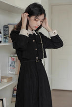 画像をギャラリービューアに読み込む, 【数量限定復刻】レトロな街に行くバイカラーＡラインワンピース_K0242