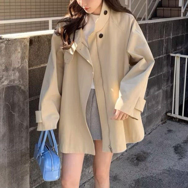 LIENCOEUR ボリュームスリーブミドルコート 街中でスカウトされた女の子のボリュームスリーブミドルトレンチ