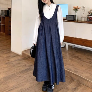 【新作早割3/19まで】【2点セット】ドーナツが有名なカフェに寄り道するブラウスセットジャンパースカート_N3504