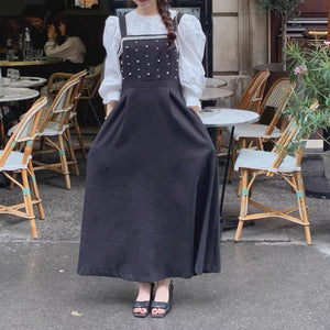 パリのカフェでモーニングをする日のワンピース_N1551