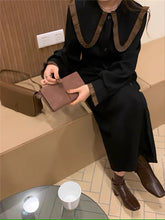 画像をギャラリービューアに読み込む, シックなレストランでディナーを楽しむ日のビッグカラーワンピース_N1588