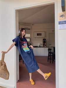 レトロポップが気分なＴシャツワンピース_N1364