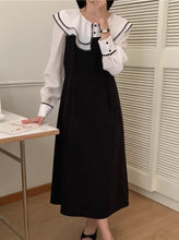 画像をギャラリービューアに読み込む, アフタヌーンティーを楽しむ女の子のツインカラーロングワンピース_N1592