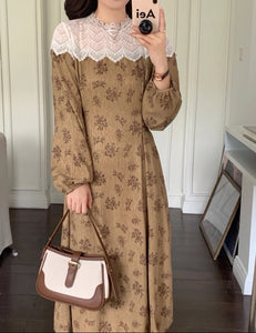 朝にアップルティーを飲む女の子のワンピース_N1482