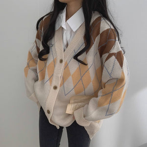 スクールライフを楽しむあの子のニットカーディガン_N1483