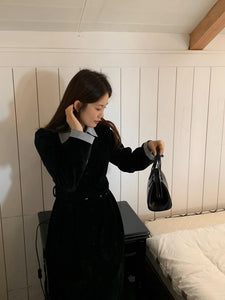美術館を巡る日のコーデュロイAラインワンピース_N1763