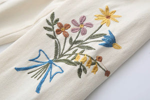 実家のお花屋さんを手伝う女の子の刺繍デニムジャケット_N3531