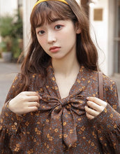 画像をギャラリービューアに読み込む, 固めのプリンが好きな女の子の小花柄リボンミニワンピース_N3518